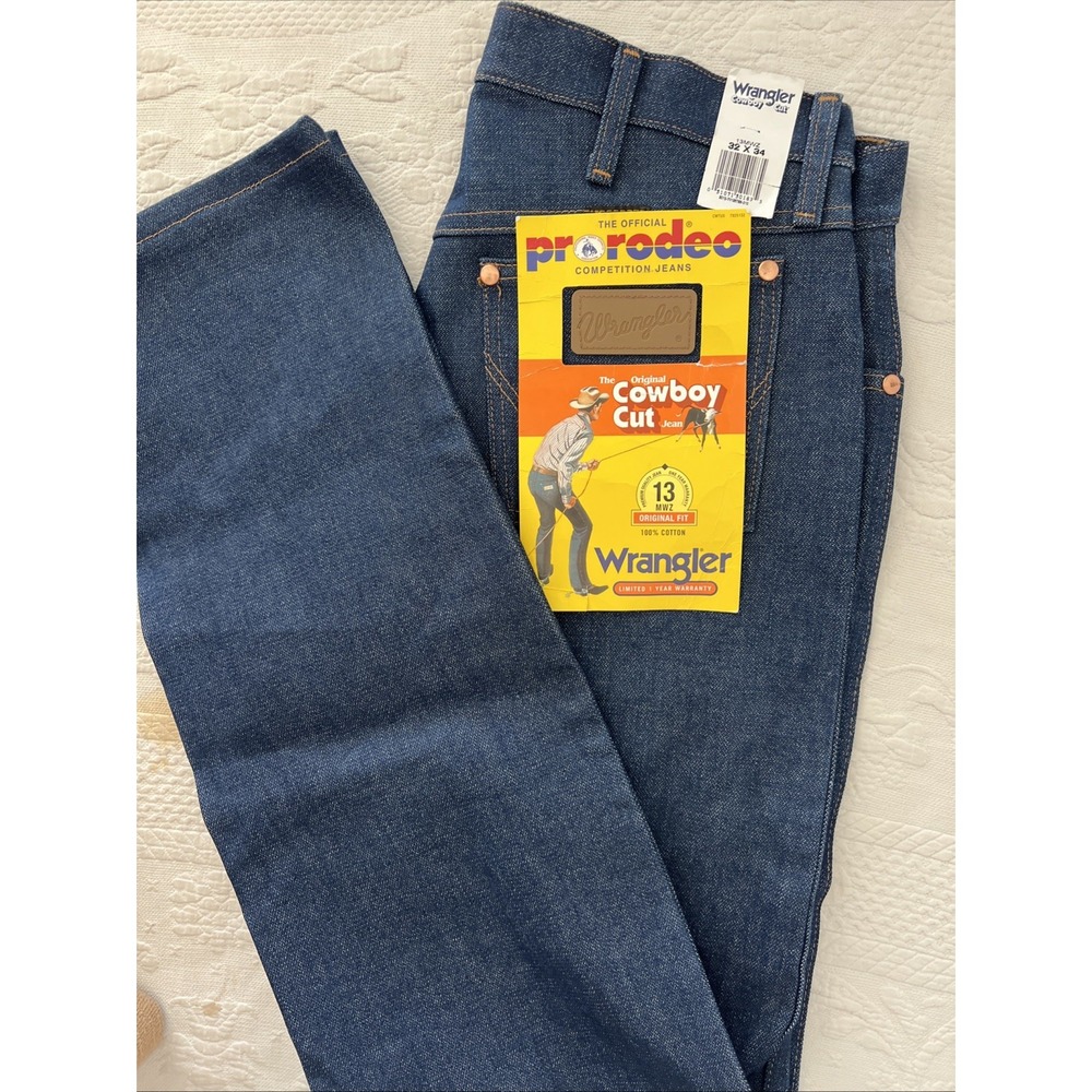 Wrangler 13MWZ Cowboy Cut Jeans Mens 32x34 NWT Rigid Indigo Pro Rodeo Western